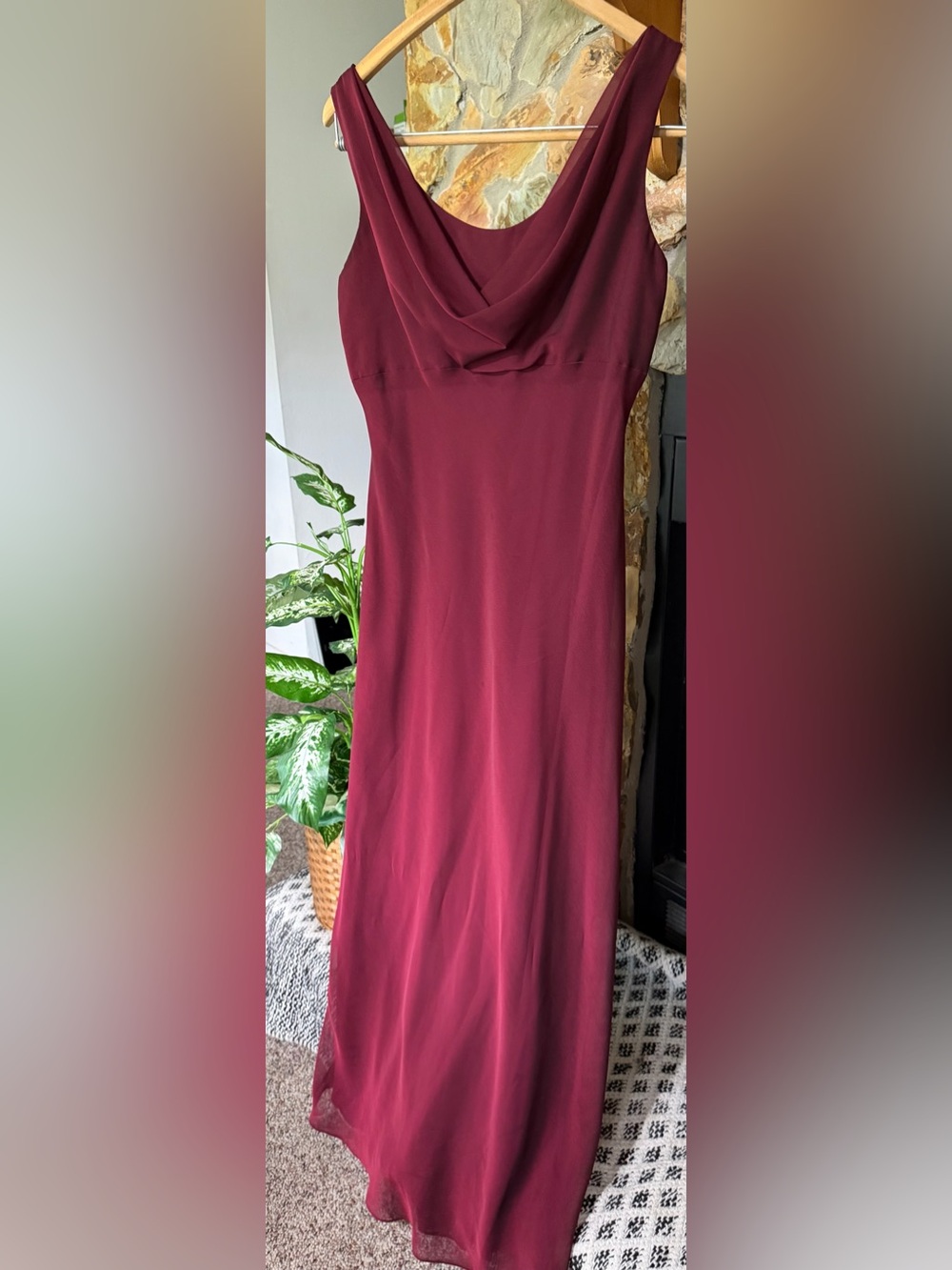 Vintage Betsy & Adam Sleeveless Maxi Dress Skirt in Burgundy